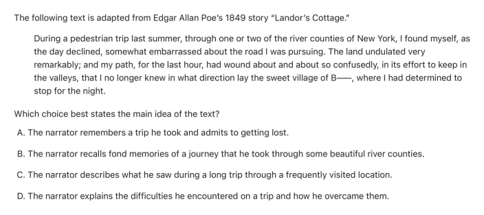 Question 4 passage and answer choices