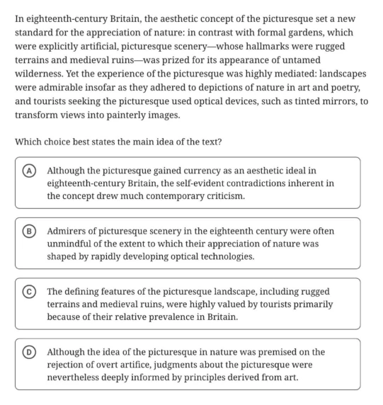 Question 16 passage and answer choices
