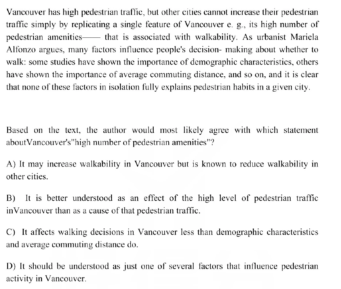 Question 2 passage and answer choices