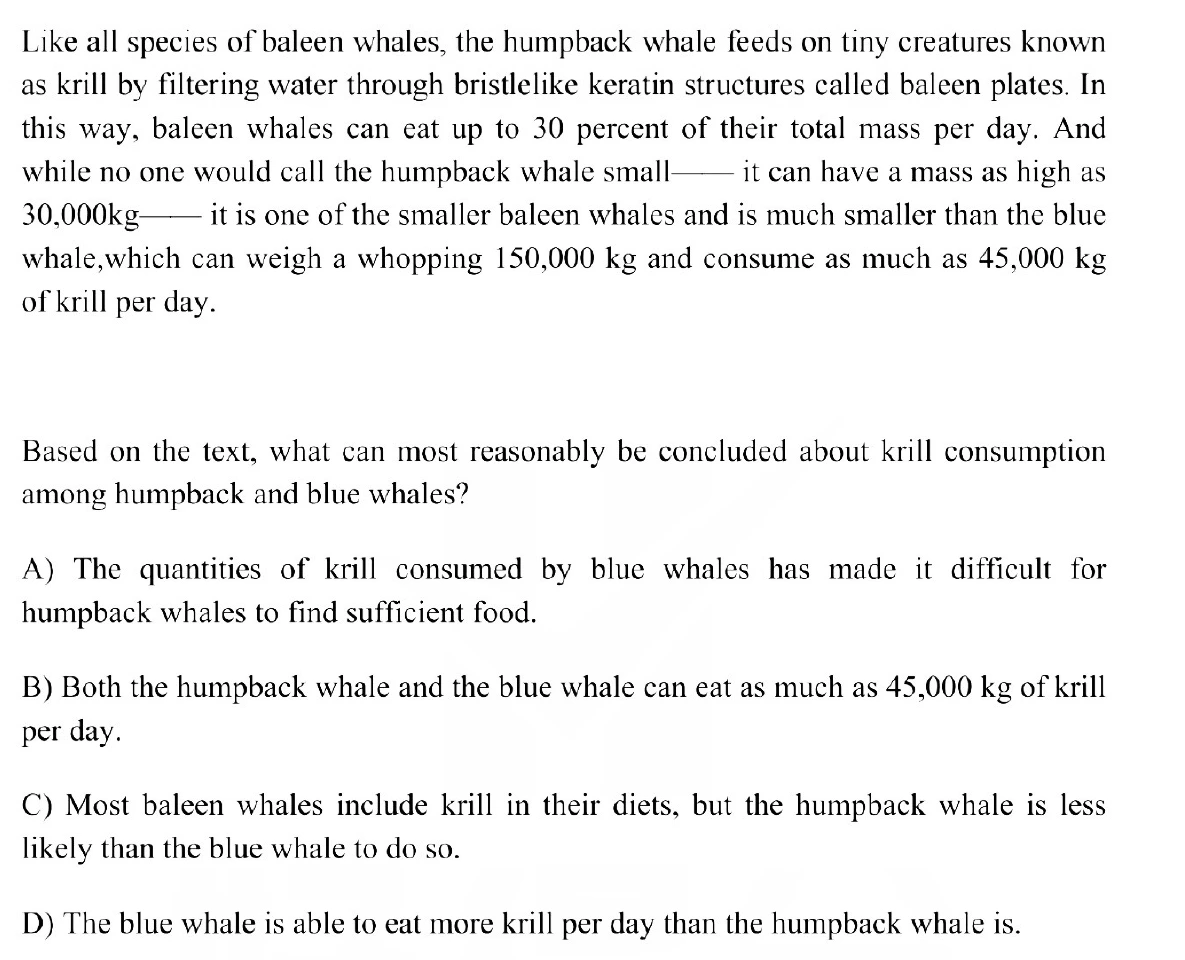 Question 5 passage and answer choices