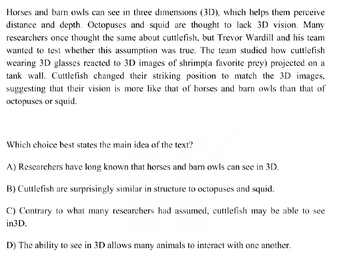 Question 9 passage and answer choices