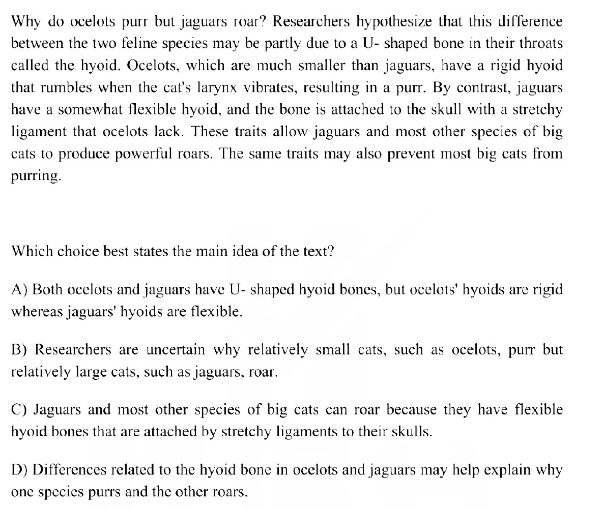 Question 11 passage and answer choices
