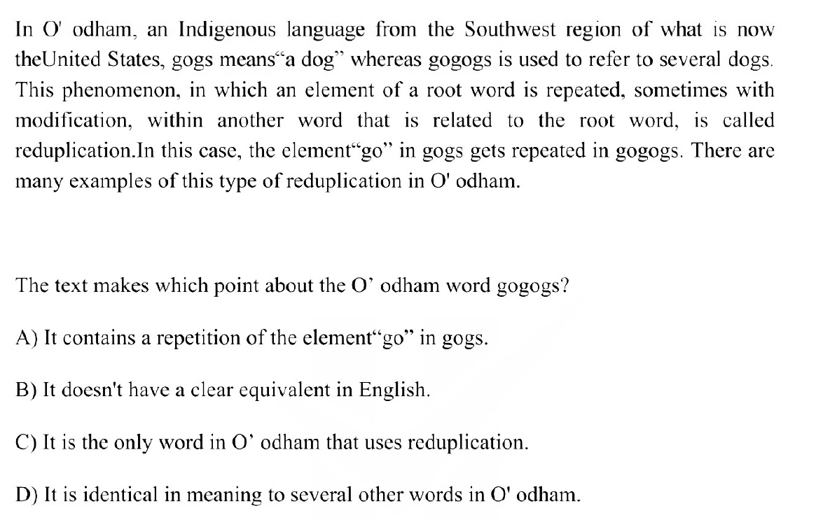 Question 3 passage and answer choices