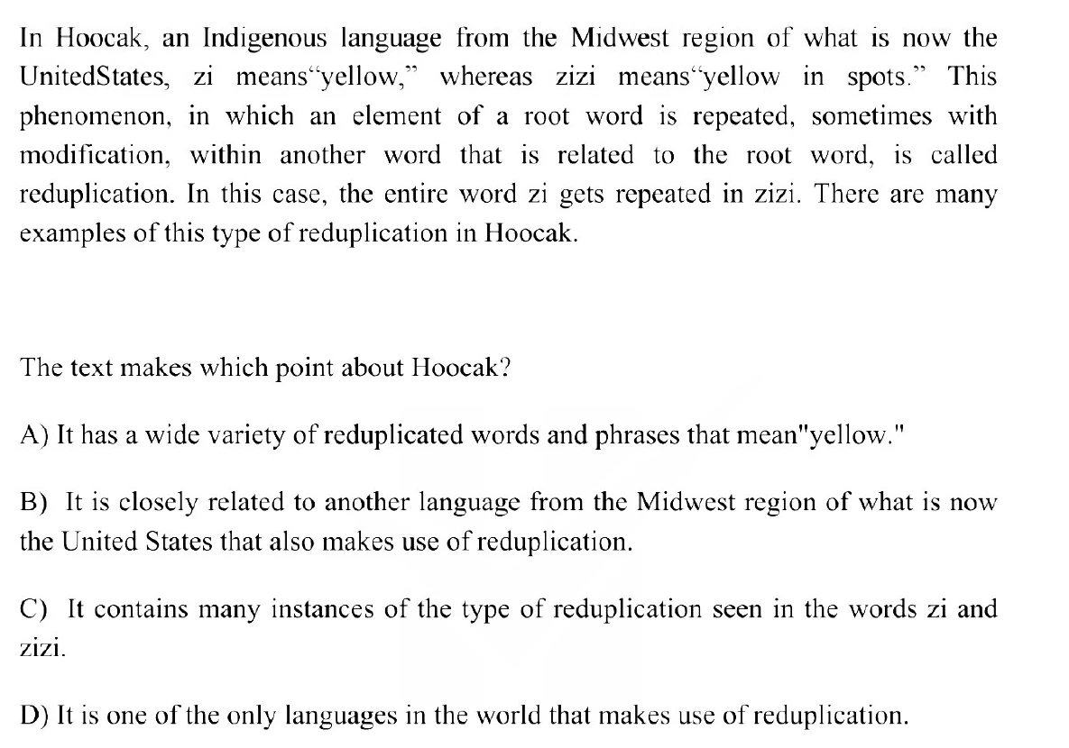 Question 4 passage and answer choices