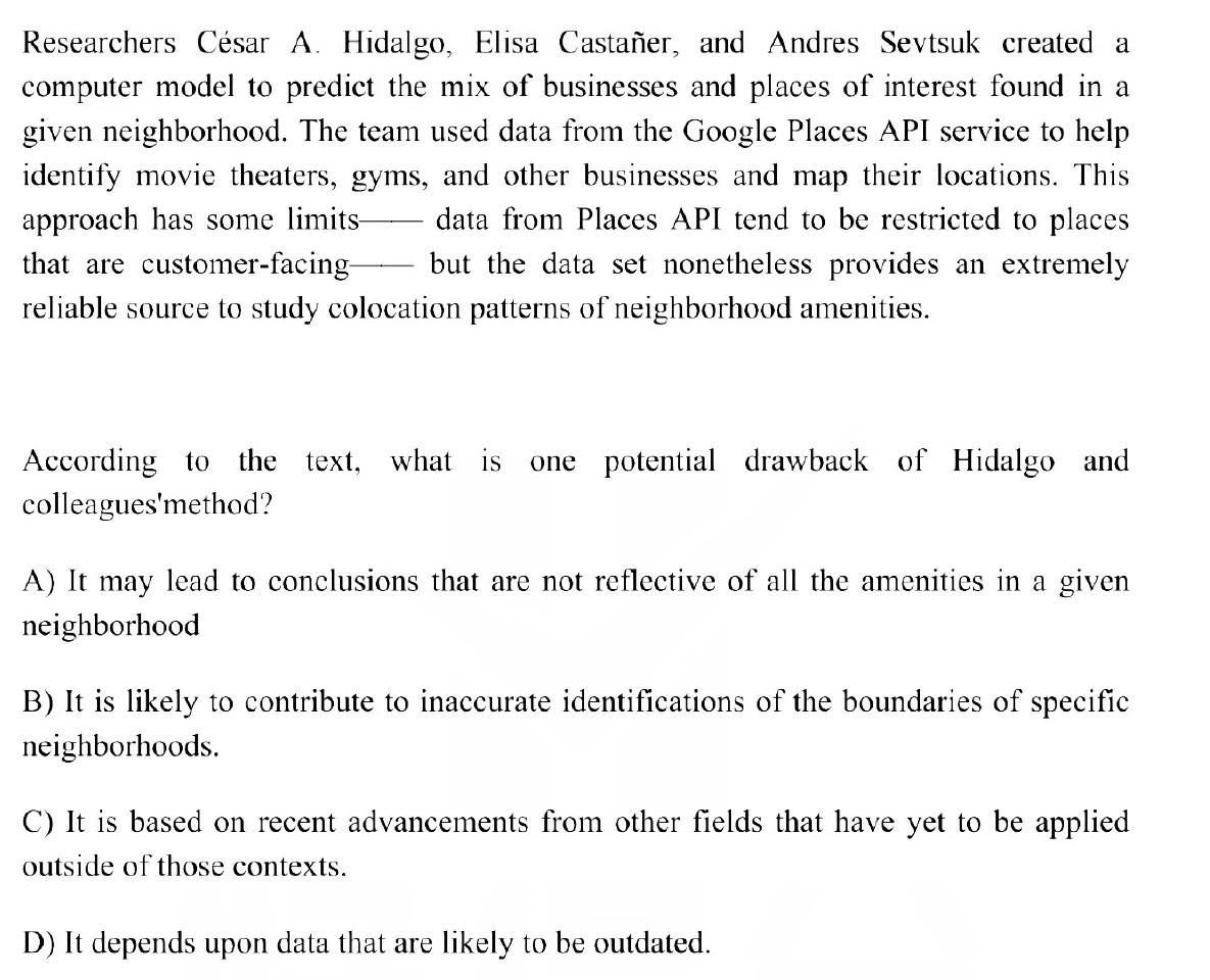 Question 5 passage and answer choices