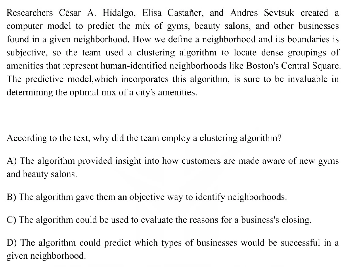 Question 6 passage and answer choices