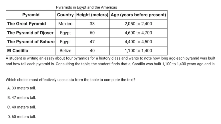 Question 39 passage and answer choices