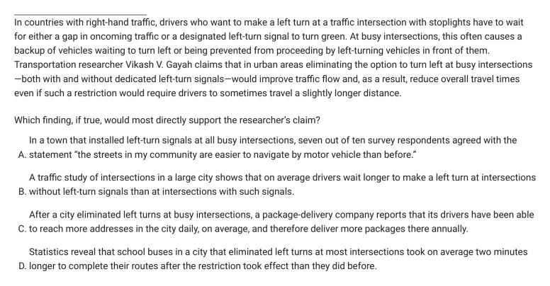 Question 11 passage and answer choices
