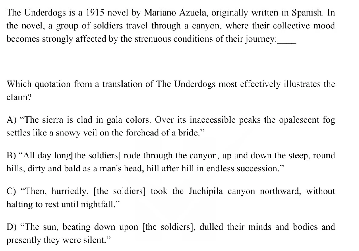 Question 2 passage and answer choices