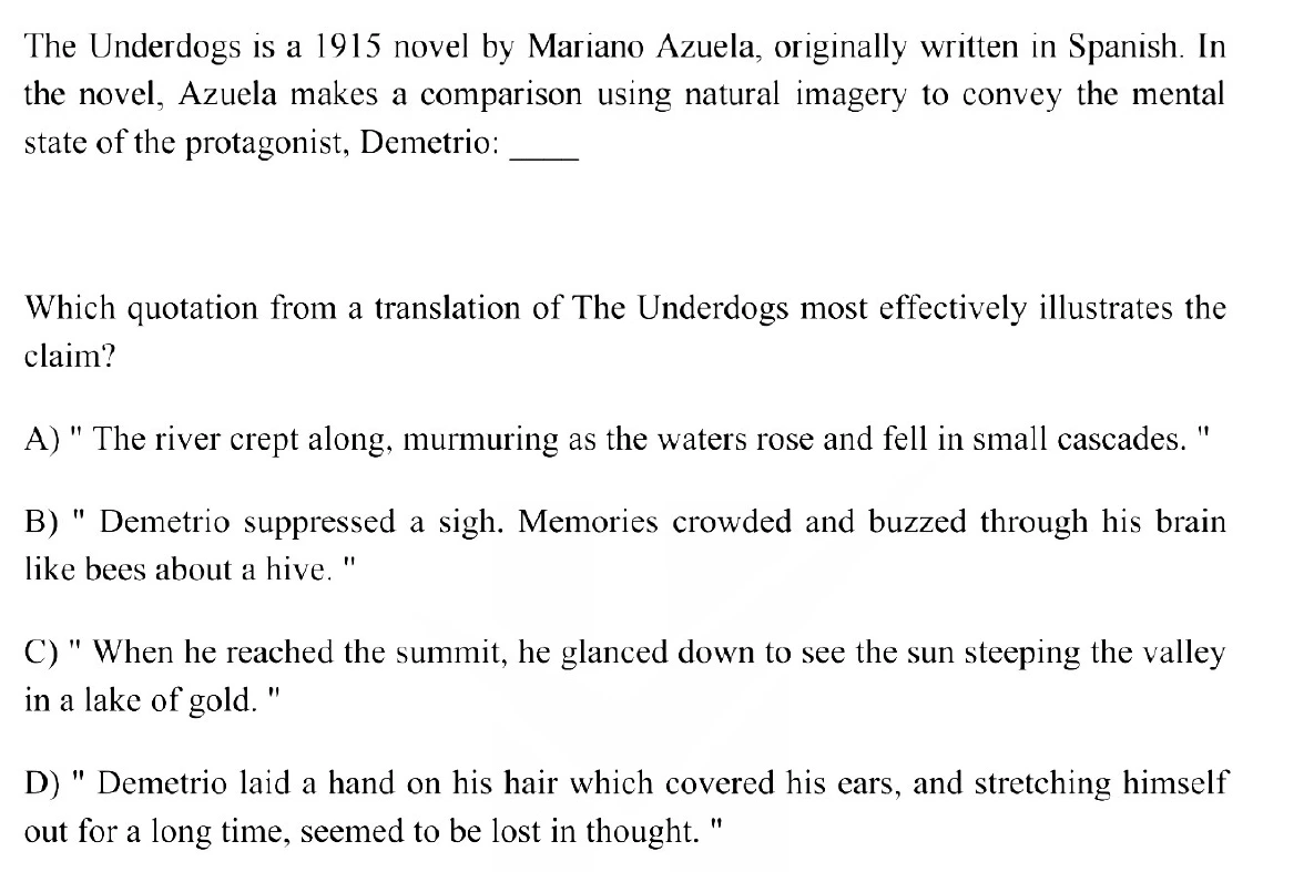 Question 4 passage and answer choices