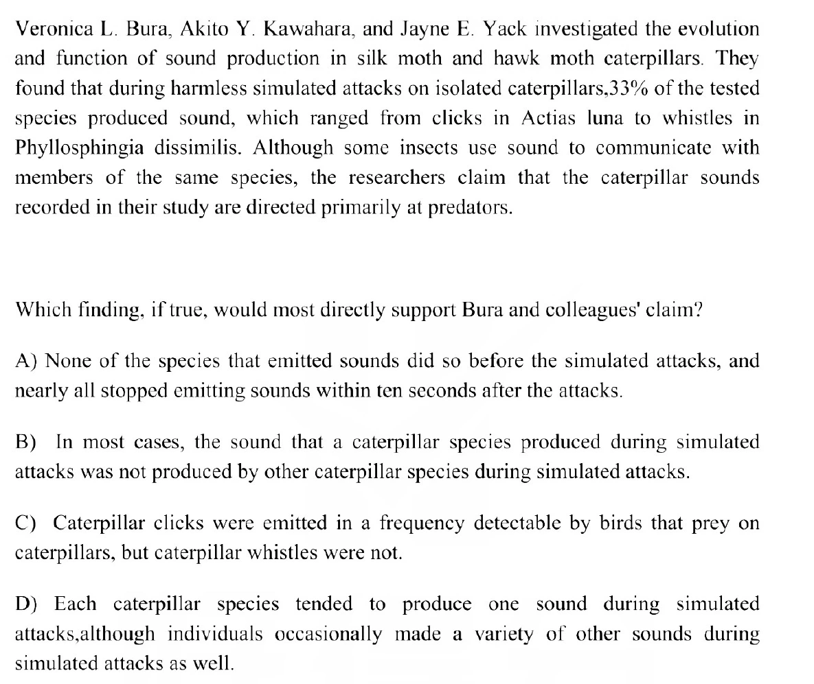 Question 3 passage and answer choices