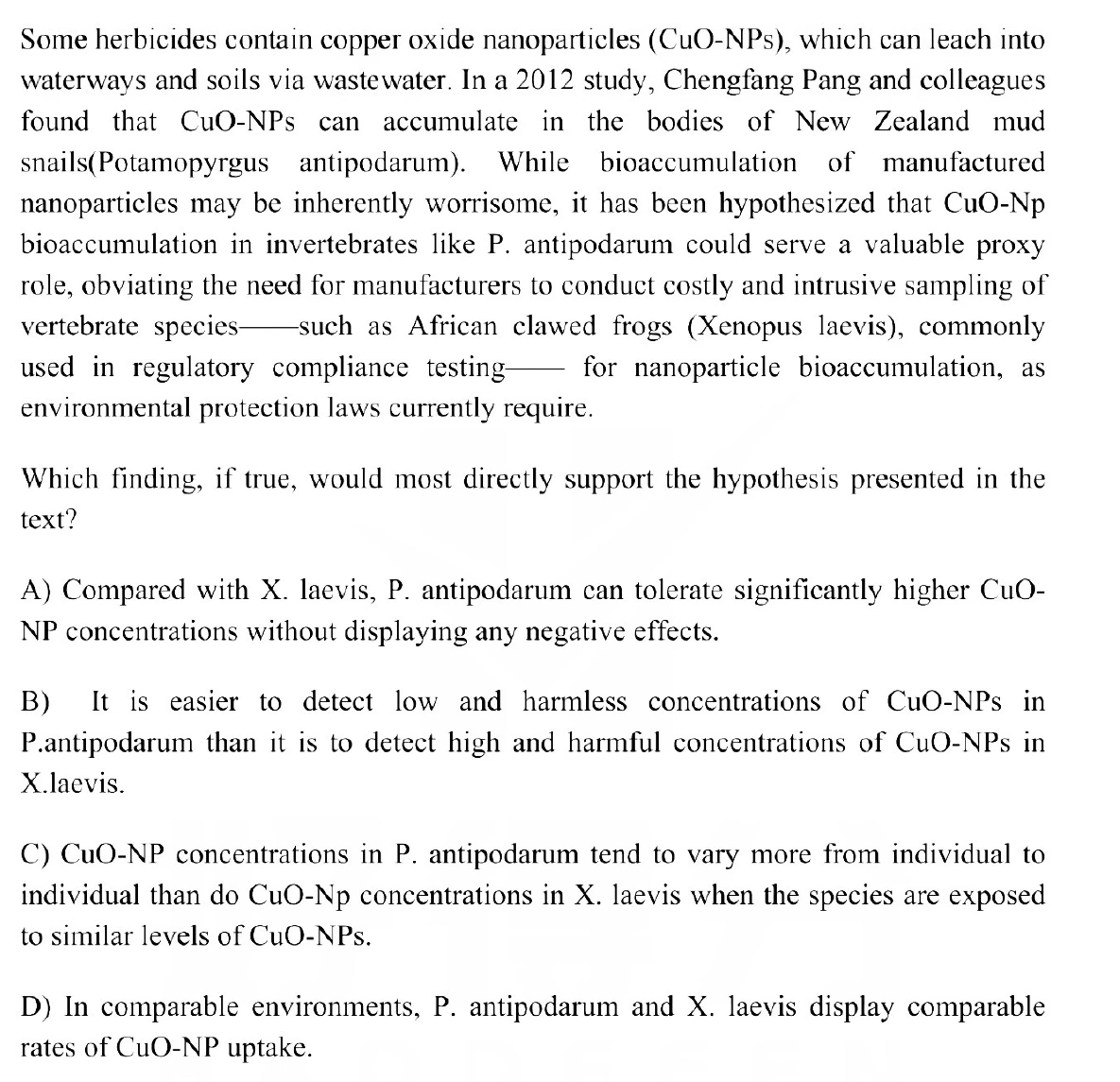 Question 7 passage and answer choices