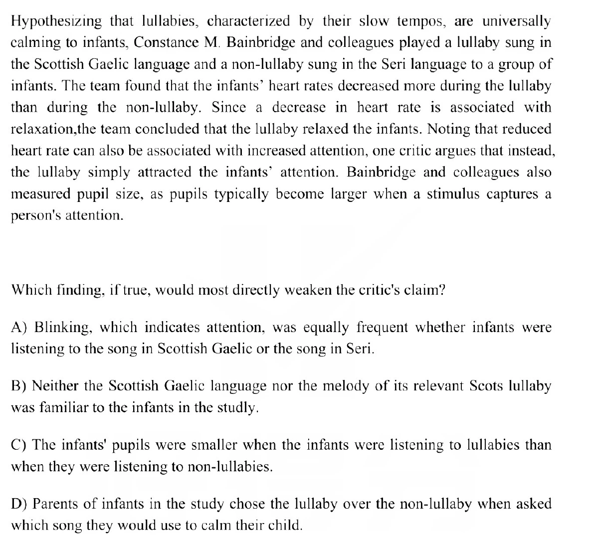 Question 9 passage and answer choices