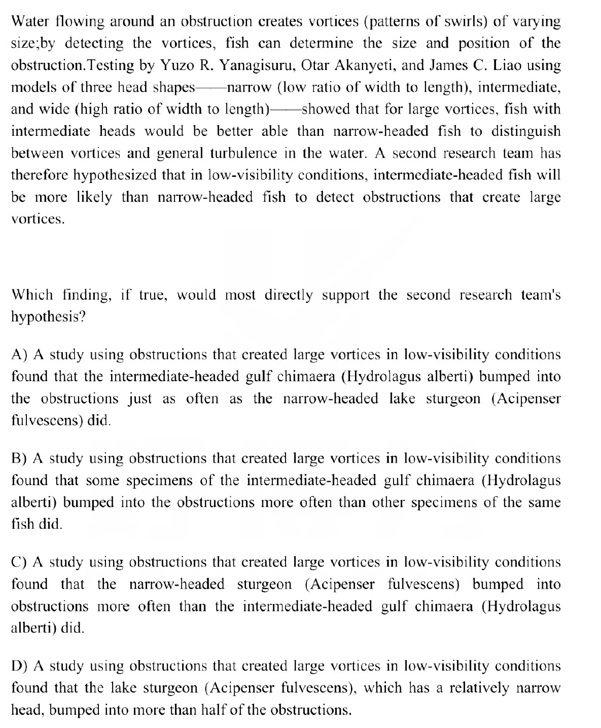 Question 12 passage and answer choices