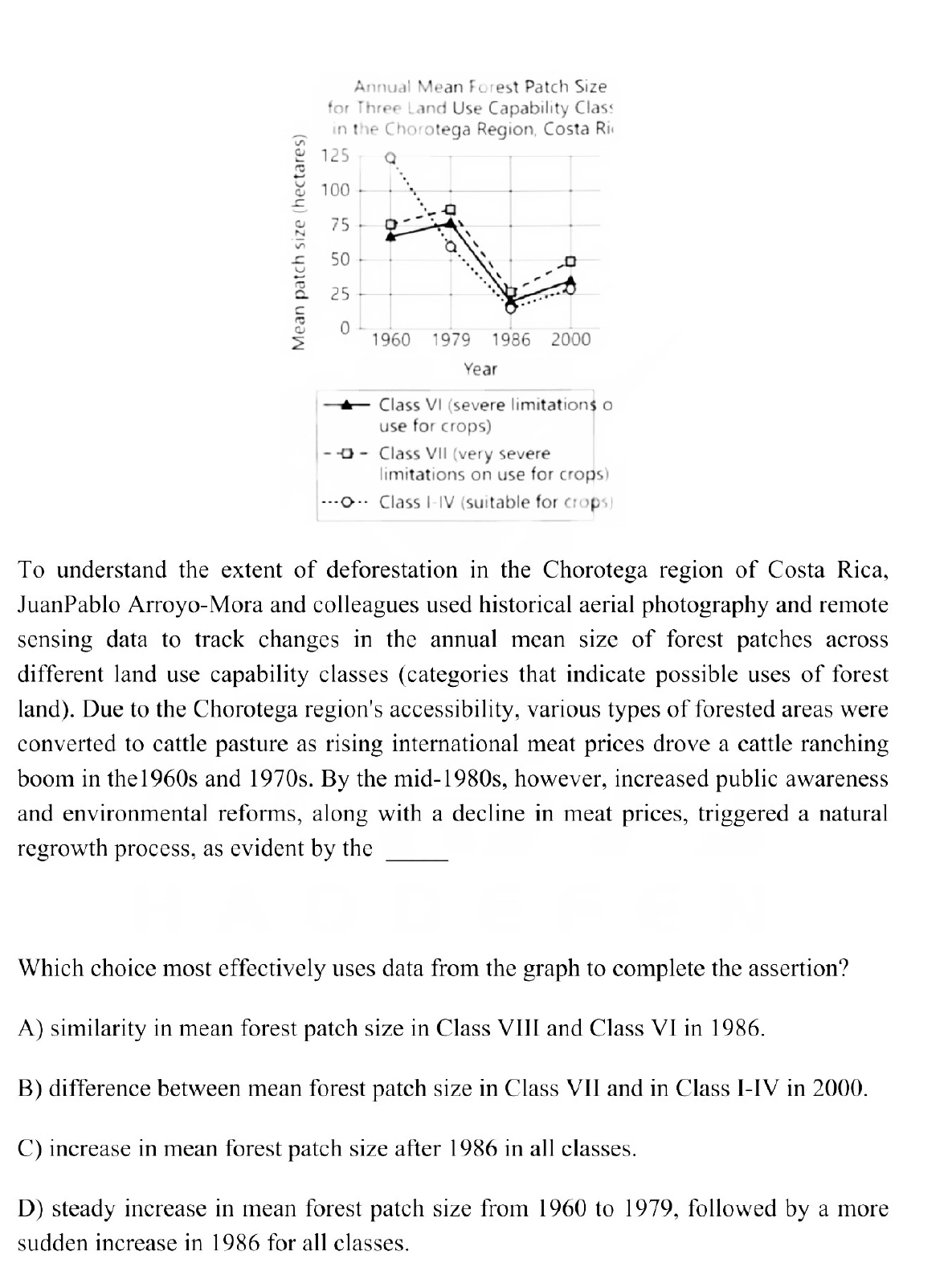 Question 1 passage and answer choices