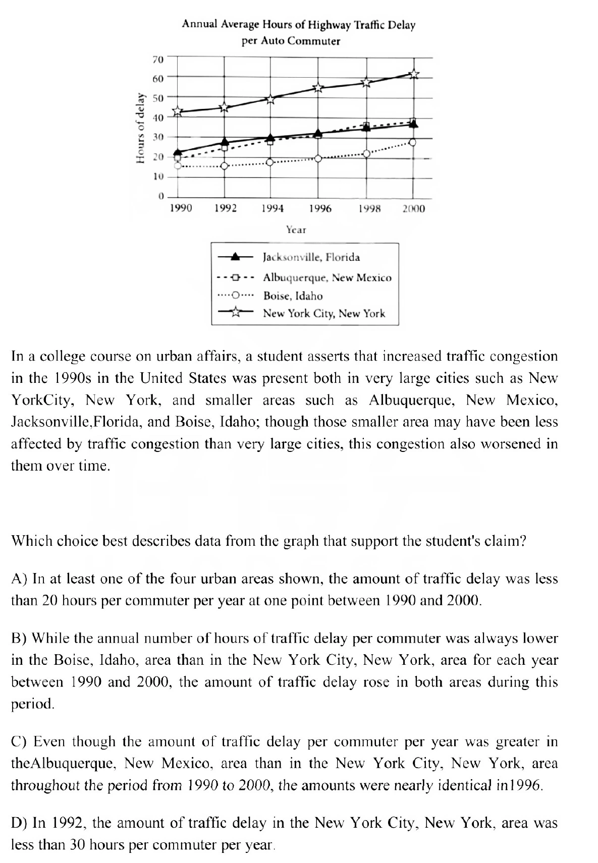 Question 3 passage and answer choices