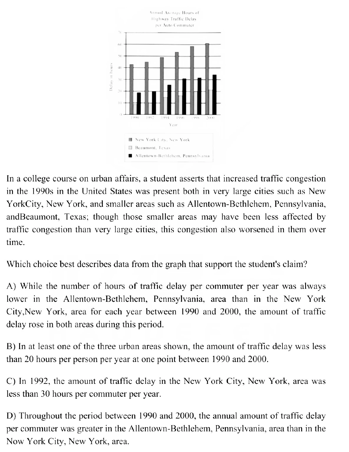 Question 4 passage and answer choices