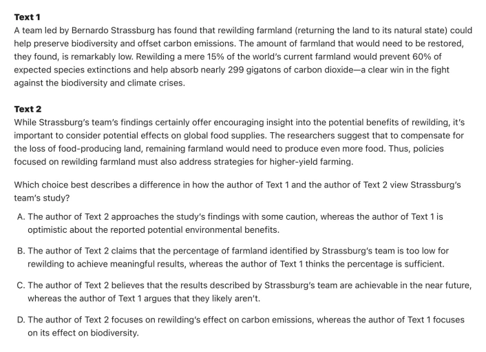 Question 14 passage and answer choices