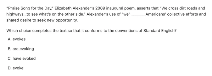 Question 1 passage and answer choices