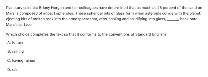 Question 2 passage and answer choices