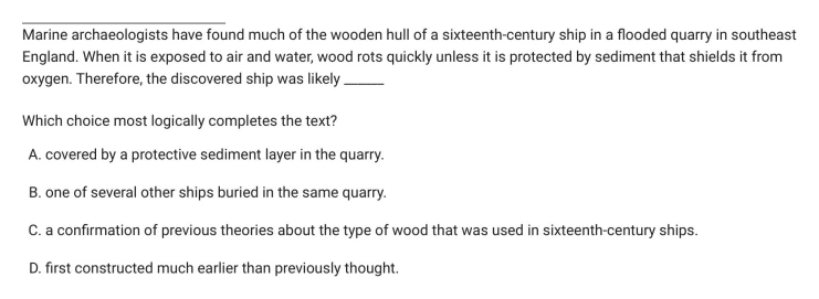 Question 16 passage and answer choices