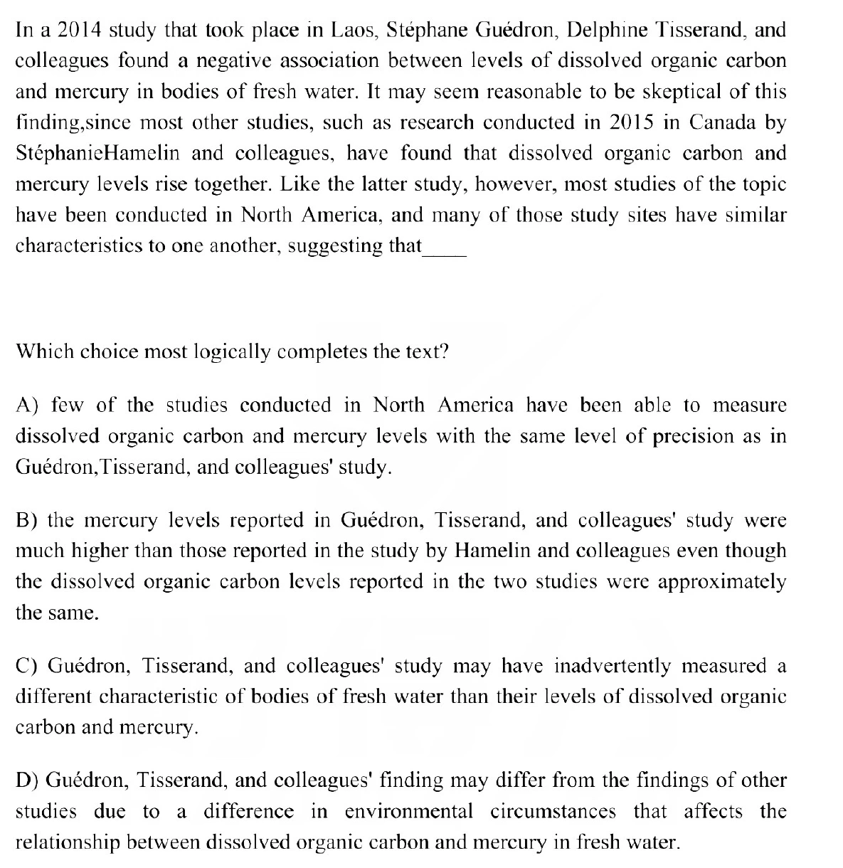 Question 6 passage and answer choices