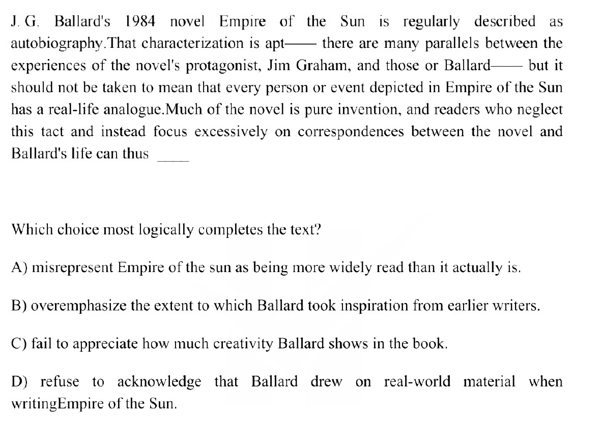 Question 5 passage and answer choices