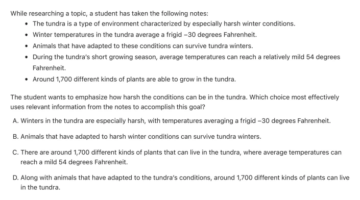 Question 7 passage and answer choices