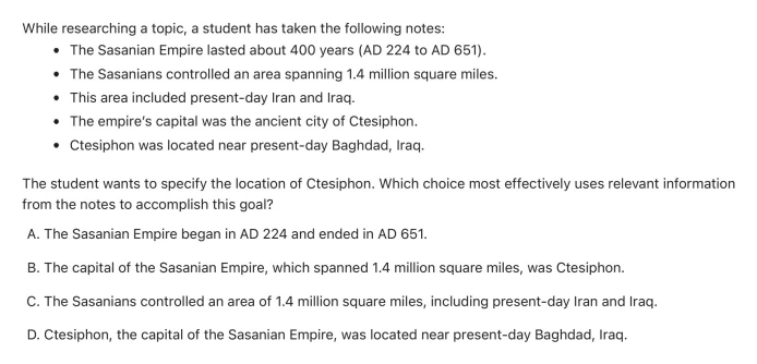 Question 9 passage and answer choices