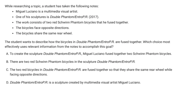 Question 18 passage and answer choices