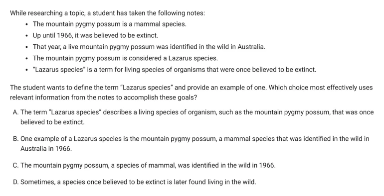 Question 19 passage and answer choices