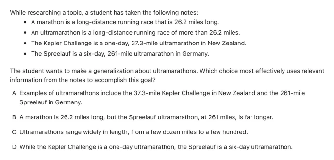 Question 5 passage and answer choices