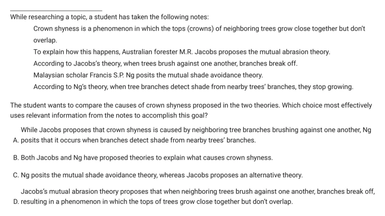 Question 20 passage and answer choices
