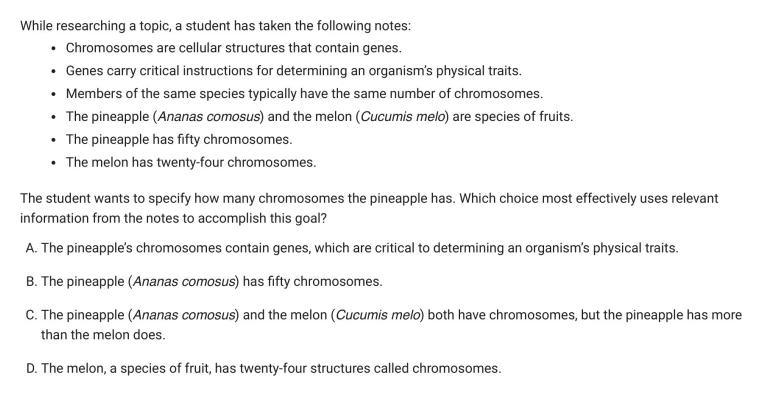 Question 27 passage and answer choices