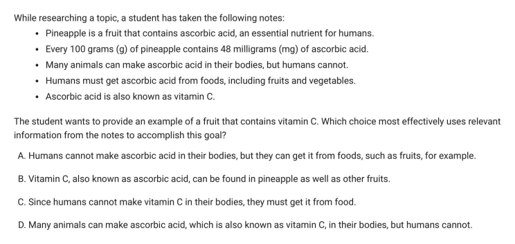 Question 30 passage and answer choices