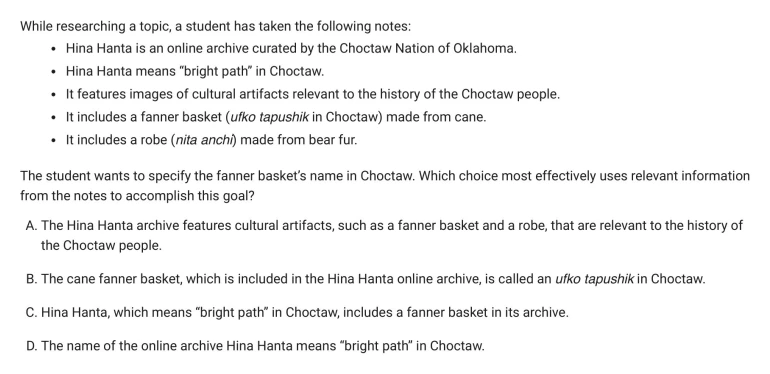 Question 33 passage and answer choices