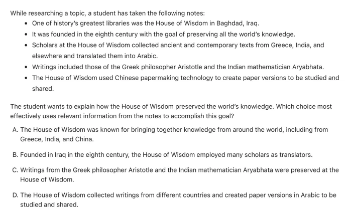 Question 5 passage and answer choices