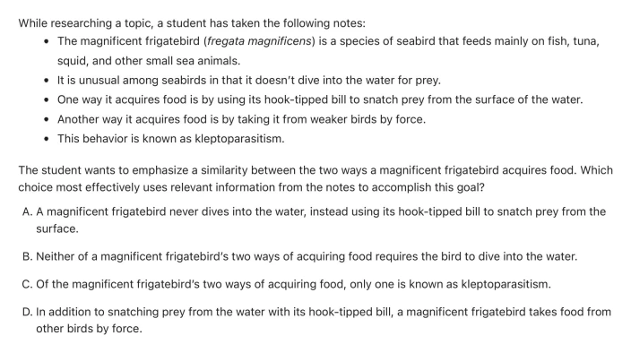 Question 6 passage and answer choices
