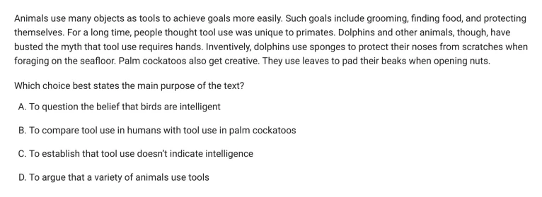 Question 21 passage and answer choices