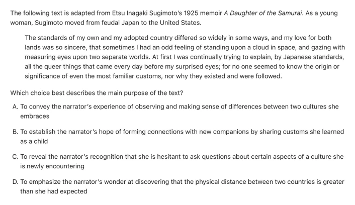 Question 6 passage and answer choices