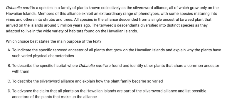 Question 5 passage and answer choices