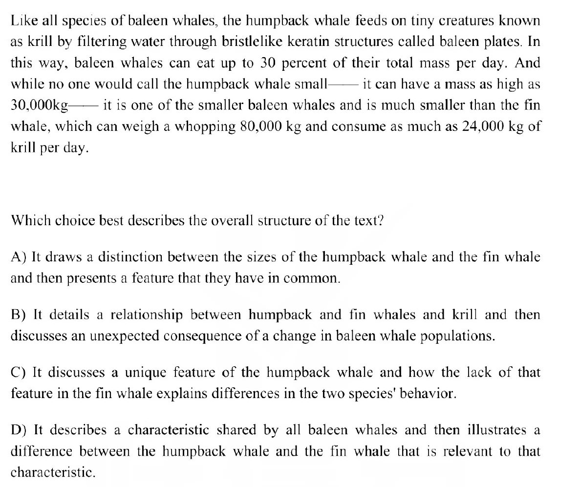 Question 4 passage and answer choices