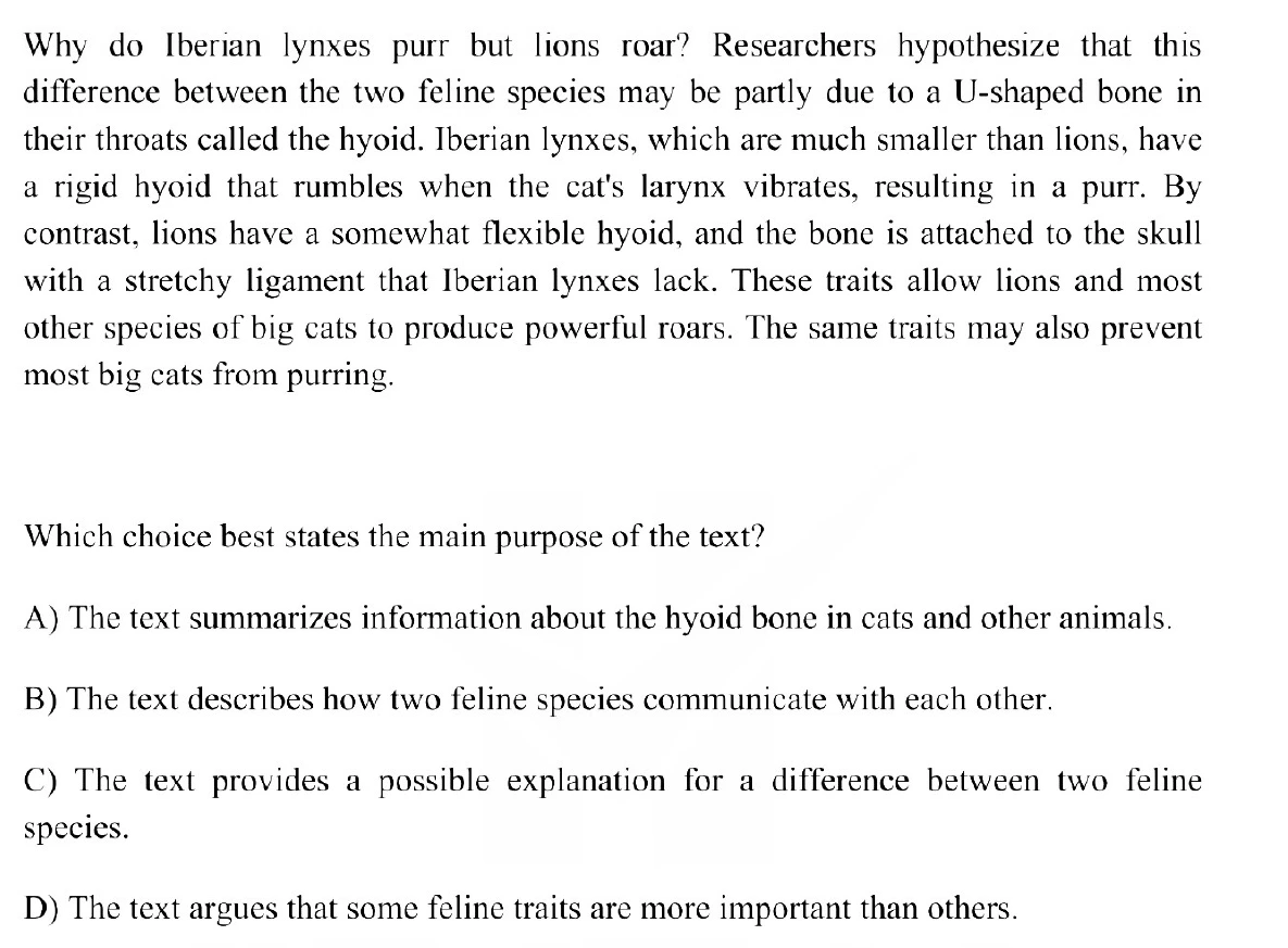 Question 2 passage and answer choices
