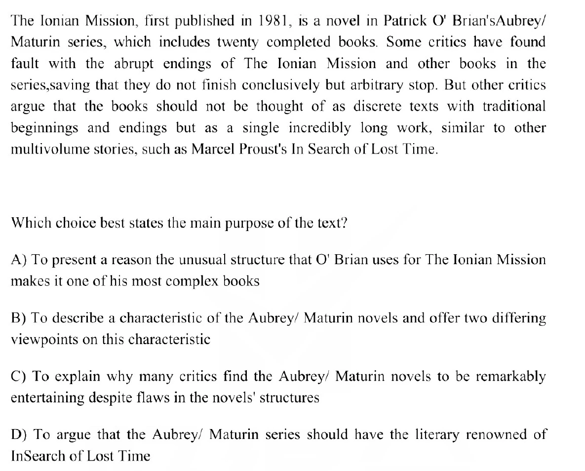 Question 8 passage and answer choices