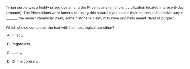 Question 4 passage and answer choices