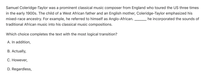 Question 26 passage and answer choices