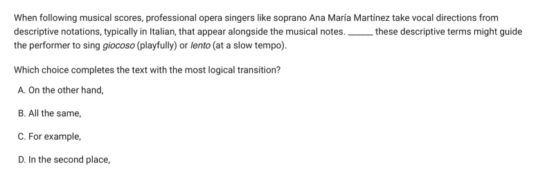 Question 33 passage and answer choices