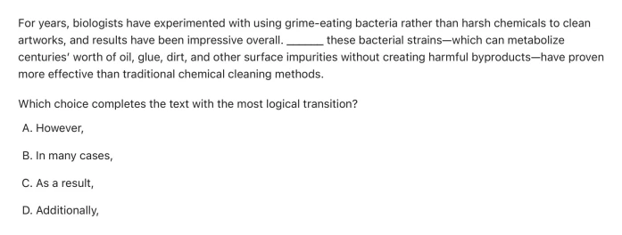 Question 3 passage and answer choices