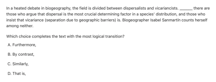 Question 1 passage and answer choices