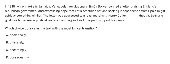 Question 2 passage and answer choices
